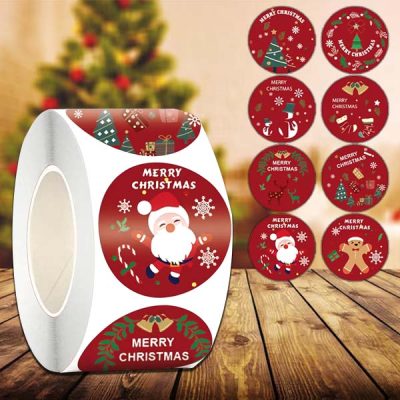 Naklejki świąteczne w rolce (500 sztuk) | XMASROLL